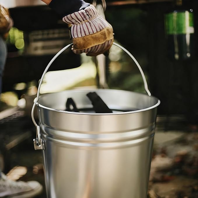 6-Gallon Galvanized Steel Storage Can - Locking Lid & Bail Handle, Metal Pet Food & Dry Goods Container for Indoor/Outdoor, Home, Garage and Barn Use