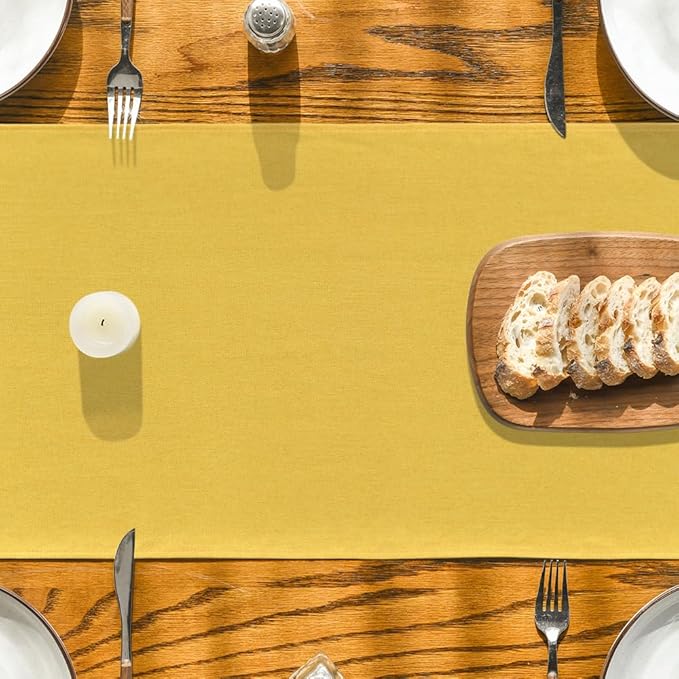 Artoid Mode Yellow Table Runner, Seasonal Summer Fall Washable Kitchen Dining Table Decoration for Home Party Decor 13x120 Inch