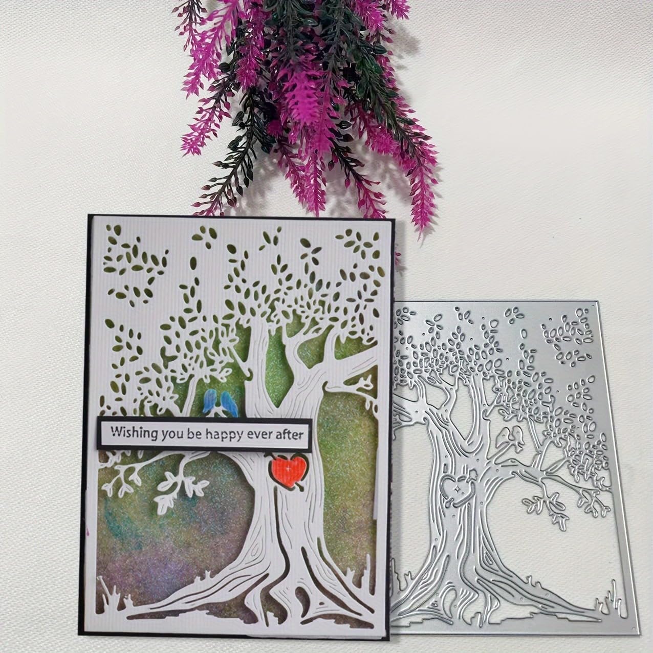 Lapoo Metal Cutting Die for Scrapbooking, 3D Backgrounds Frame New Cutting Dies DIY Album Card Making Decor Paper Craft Metal Die Cuts Party Wedding Decorations (Tree of Life 5.5 x 3.9 in)