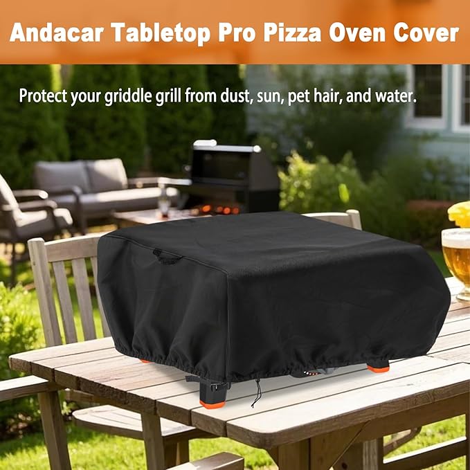 Waterproof Pizza Oven Cover for Blackstone 2404 Leggero Tabletop Pro Pizza Oven Accessories, Heavy Duty Cover for Blackstone Pizza Oven - 25" L×26" W×11" H, Black