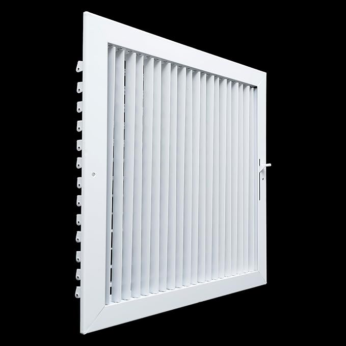 Fits 14x14 Duct Opening Steel Adjustable Air Supply Grille by Handua | Register Vent Cover Grill for Sidewall and Ceiling | White | Outer Dimensions: 15.75" X 15.75"