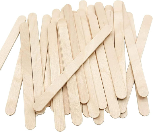 50PCS DIY Craft Sticks Ice Cream Sticks Natural Wooden Ice Cream Sticks 4.5 inches Long Snack Sticks Ice Cream Sticks Popsicle Sticks for Dessert Making Classroom Projects