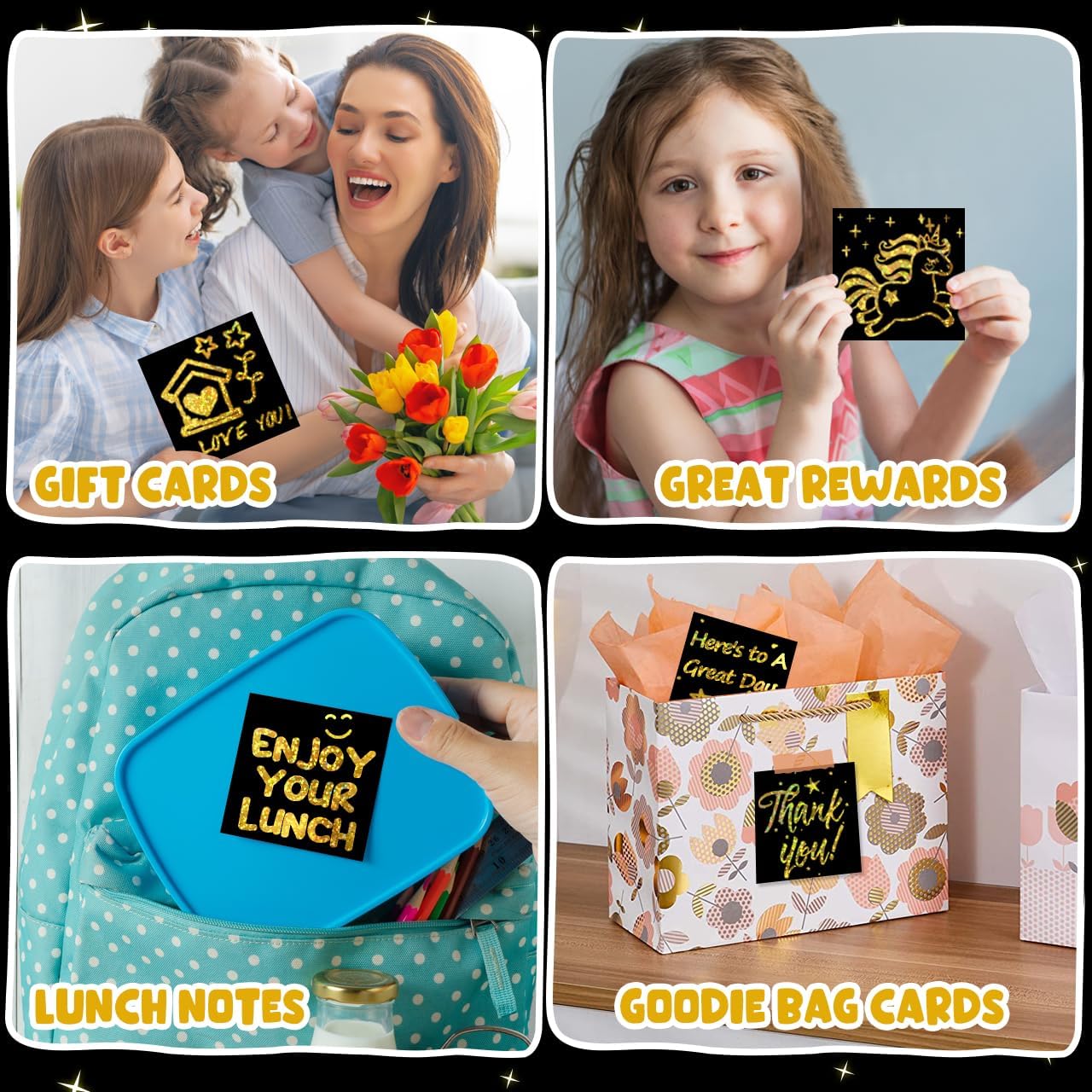 ZMLM 165 Rainbow Scratch Paper Art Crafts Mini Notes Kids Gifts 4 5 6 7 8 9 10 Years Old Girls Boys Students Teens Classroom Prizes School Supplies Birthday Party Travel Toy Activity(Gold Holographic)