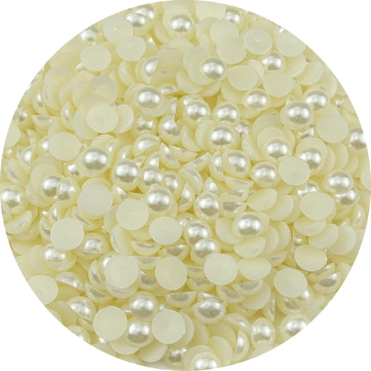 700pcs 10mm Half Pearls for Crafts Flatback Round Half Pearl Beads for Jewelry Making Nail Art Scrapbook Craft Wedding Dress Decoration(Ivory White)