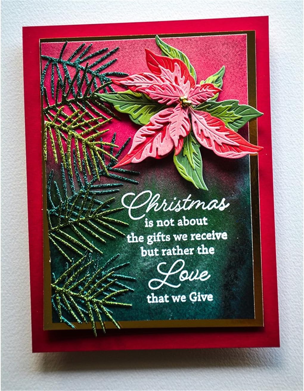 Cutting Dies Metal Stencils Scrapbooking Tools DIY Embossing Template for Paper Card Making Album Arts Crafts Supplies (Christmas Flower-10x10cm)