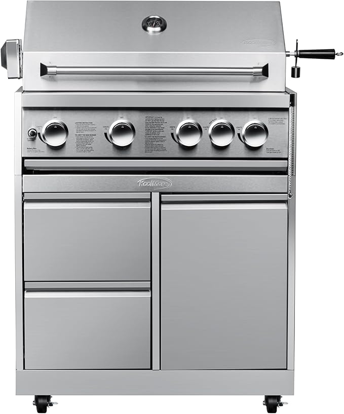 KoolMore 32 in. Heavy-Duty Outdoor Stainless-Steel Cabinet for Built-in BBQ Grill with 2 Drawers and Propane Tank Storage (KM-OKS-BQ30CAB)