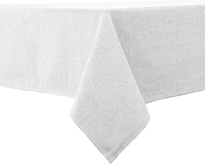 BALCONY & FALCON Rectangle Tablecloth 47" x 63" Washable Wrinkle Resistant and Water Proof Table Cloth, Decorative Linen Fabric Tablecloths for Dining Parties Kitchen Wedding and Outdoor, Owl Grey