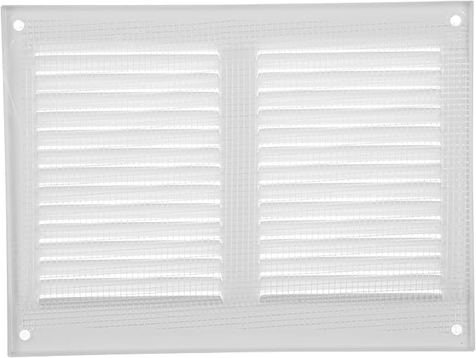 Repa Market 8x6 Inch Air Vent Cover/White Galvanized Steel Louvered Grill Cover with Mesh Screen/Wall or Ceiling Vent/Durable Flush Mount HVAC Register for Indoor and Outdoor Ventilation