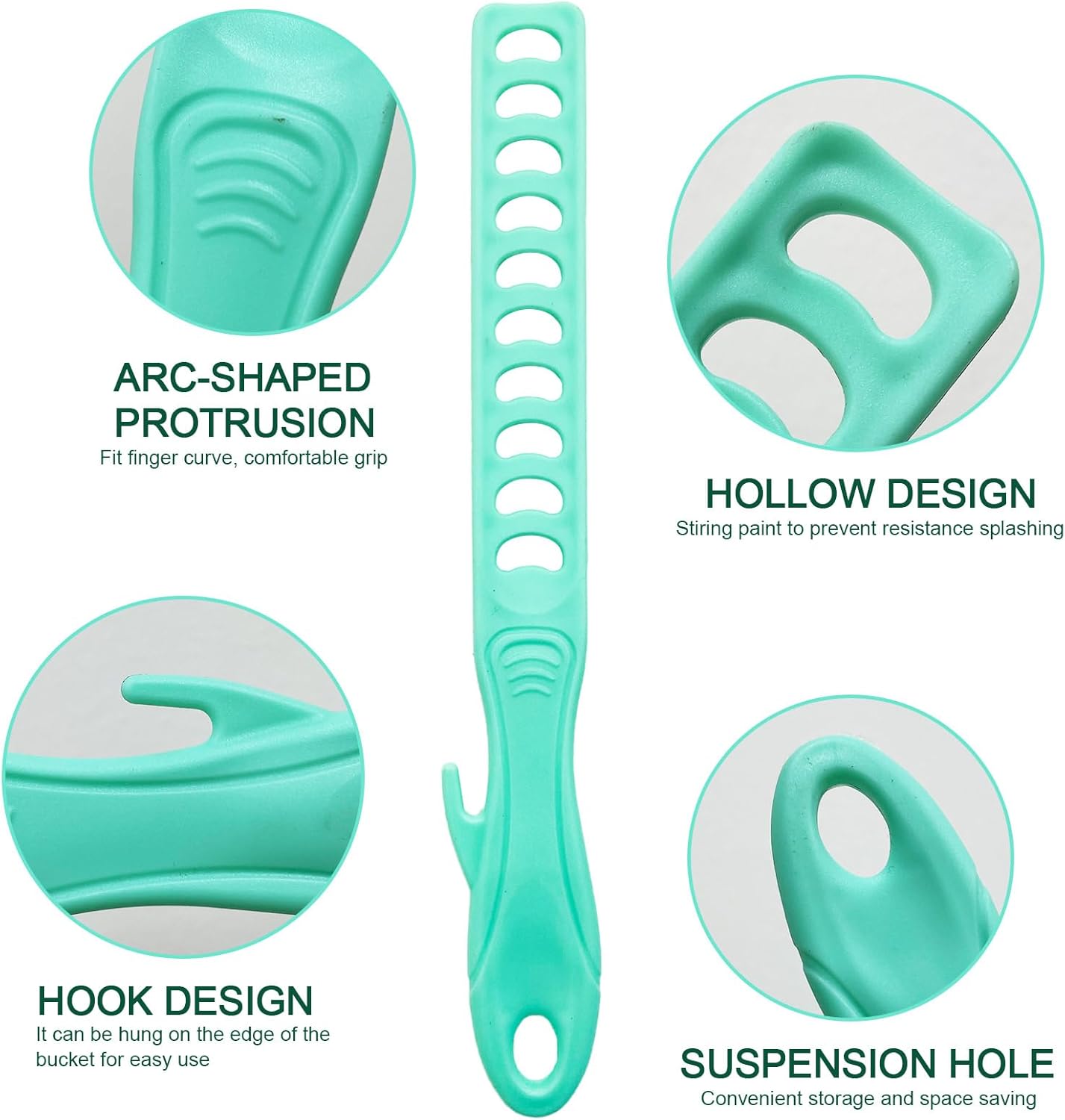 20 Pack Paint Stir Sticks, Plastic Reusable 10” Paint Stirring Rod for Art Project, Green Mixing Tool Painting Primer Epoxy Resin Chemical Liquid Glue DIY