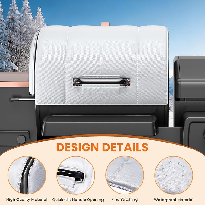 Hisencn Grill Insulation Blanket for Pit Boss Charleston 1020 Combo Grill PB1020NX Smoker Blanket Insulated Thermal Replacement Parts for Pit Boss 1020 Magnetic Smoker Cover for Winter Cooking