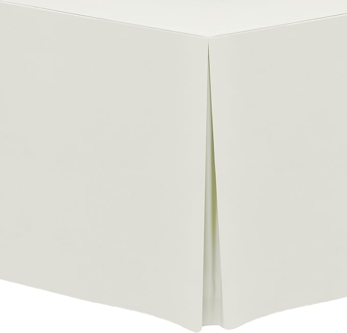 Ultimate Textile -3 Pack- 5 ft. Fitted Polyester Tablecloth - Fits 30 x 60-Inch Banquet and Folding Rectangular Tables - 42" H, Ivory Cream