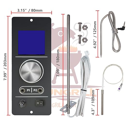 Non-WiFi PID Controller Full Kit with Igniter, RTD & 2 Meat Probes for Camp Chef Gen 2 Retro Fit Grills | Fits Pursuit 20, SG24, SG30, SGX, DLX, XT, Woodwind Classic (Not for XXL Vertical)
