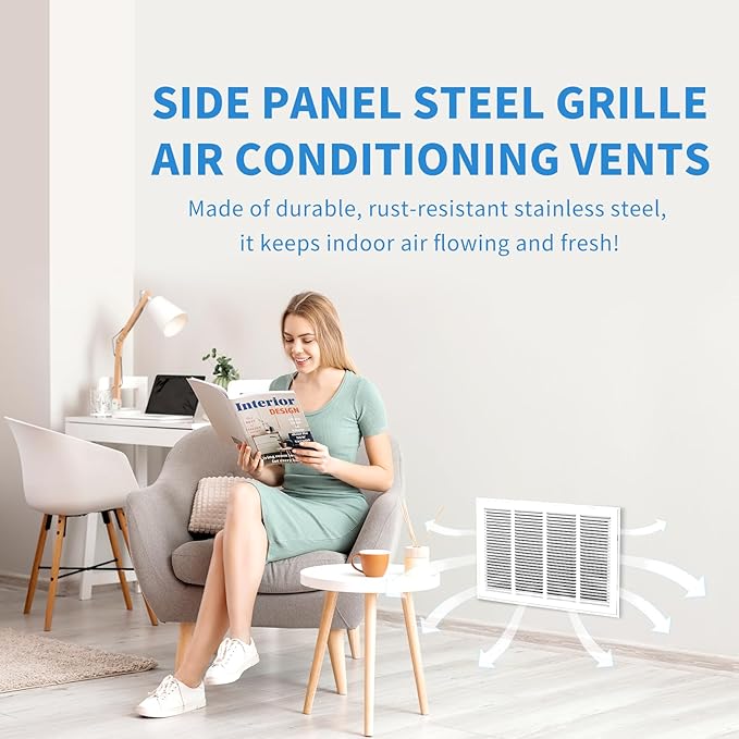 20 x 20 Return Air Grille [Duct Opening Size],Return Air Vent Cover for Wall Or Ceiling,Steel Return Air Filter Grilles Removable Face/Door for 1 Inch Filters (20"W x 20"H [Duct Opening])
