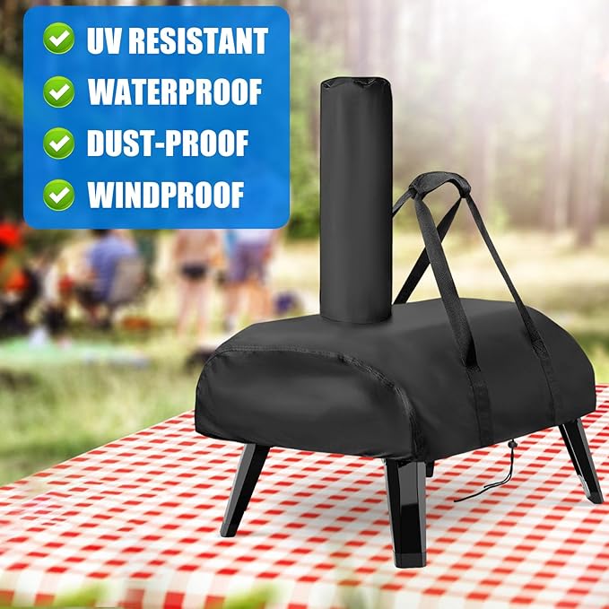 Pizza Oven Cover for Big Horn and for Aidpiza 12'' Wood Pellet Pizza Oven,Heavy Duty Outdoor Gas Pizza Grill Cover Accessories Waterproof Portable Carry Big Horn Pizza Ovens Cover