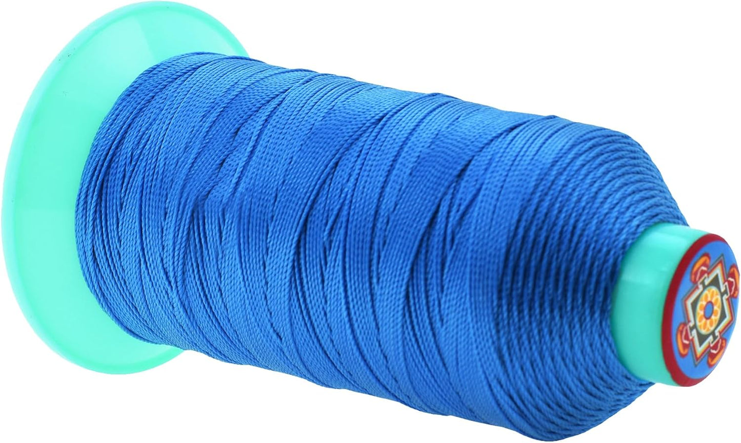 Mandala Crafts Bonded Nylon Thread Sky Blue Heavy Duty Sewing Threads - 415 YDs Size 346 210D T350 Tex 350 Thread for Leather Jeans Weaving Outdoor Marine Upholstery Threads