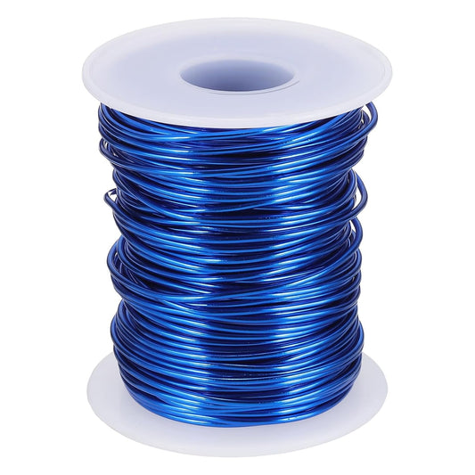 uxcell 16 Gauge / 1.5mm Anodized Aluminum Wire for Jewelry Craft Making, 102 Feet Bendable Flexible Wire for DIY Home Decor Gardening Sculpture, Dark Blue