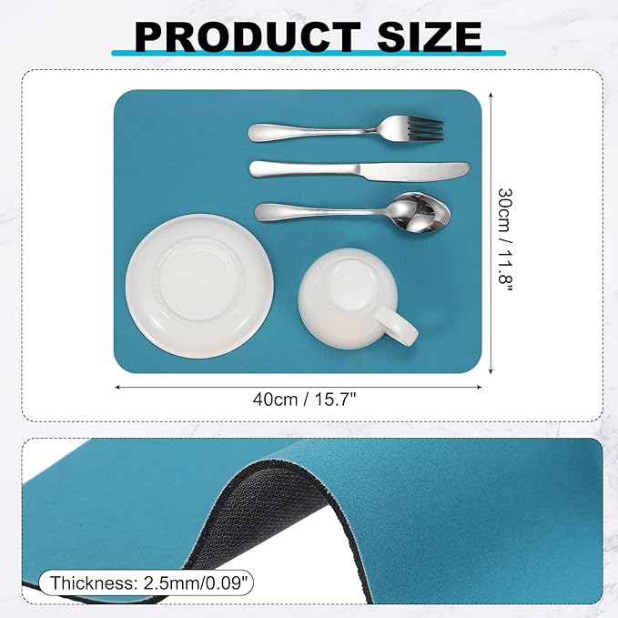 uxcell Silicone Mats for Kitchen Counter, 15.7" x 11.8" Non-Slip Countertop Protector Mat Heat Resistant Coffee Mat Waterproof Table Placemat, Navy Blue