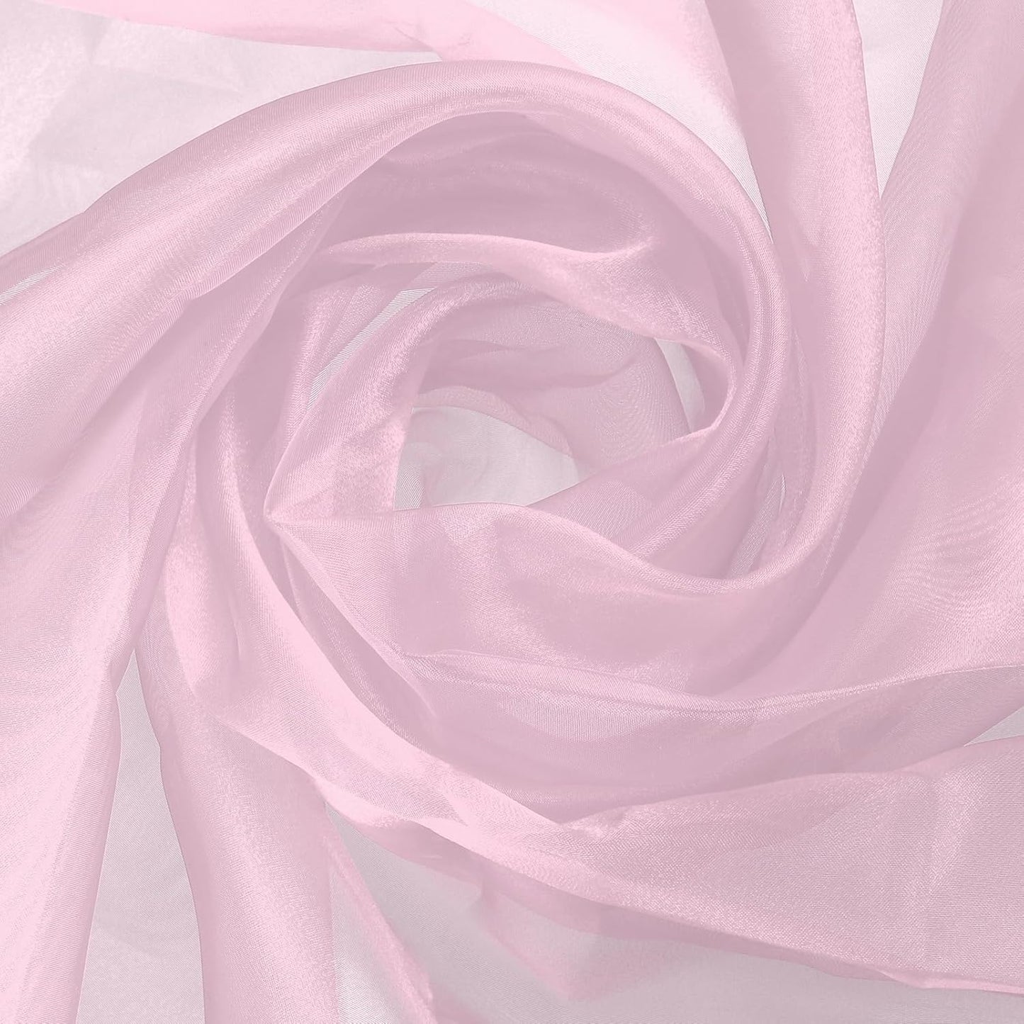 MECCANIXITY Iridescent Sheer Organza Fabric, 2 Yards x 59 Inches Solid Holographic Shiny Fabric Organza Cloth for Wedding, Curtains, Costume, Photo Background, Lotus Pink