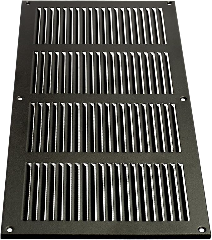 Repa Market Air Vent Cover 16x8 Inch (Outer Dimensions) Anthracite Galvanized Steel Louvered Grill Cover with Mesh Screen/Wall or Ceiling Vent/HVAC Register for Indoor and Outdoor Ventilation