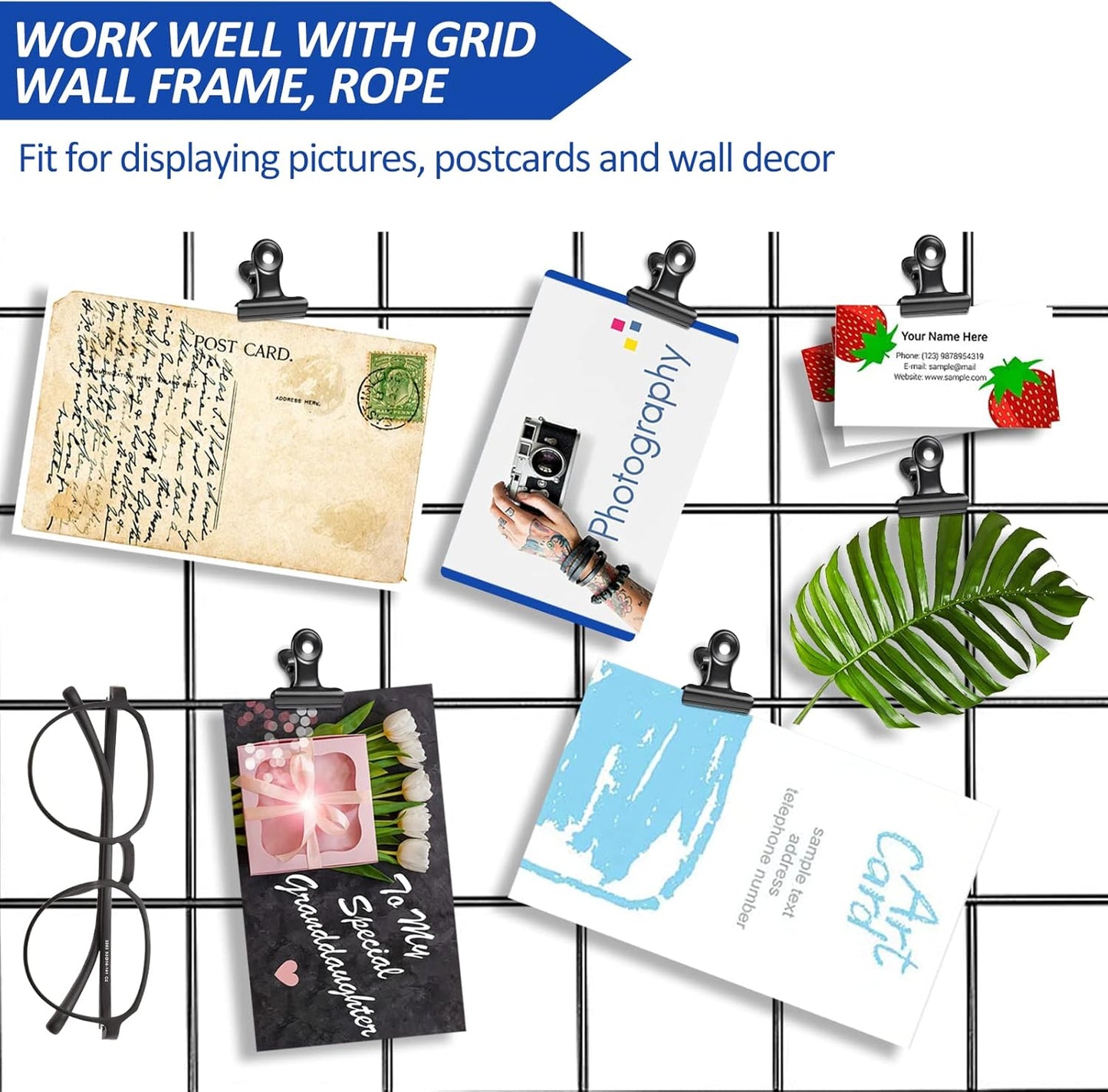 30 Pack Bulldog Clips 0.87 Inch Small Hinge Paper Clips Metal Hinge Clips for Crafts, Food Bags, Drawings, Photos at Home Kitchen & Office Usage, Black, 22mm