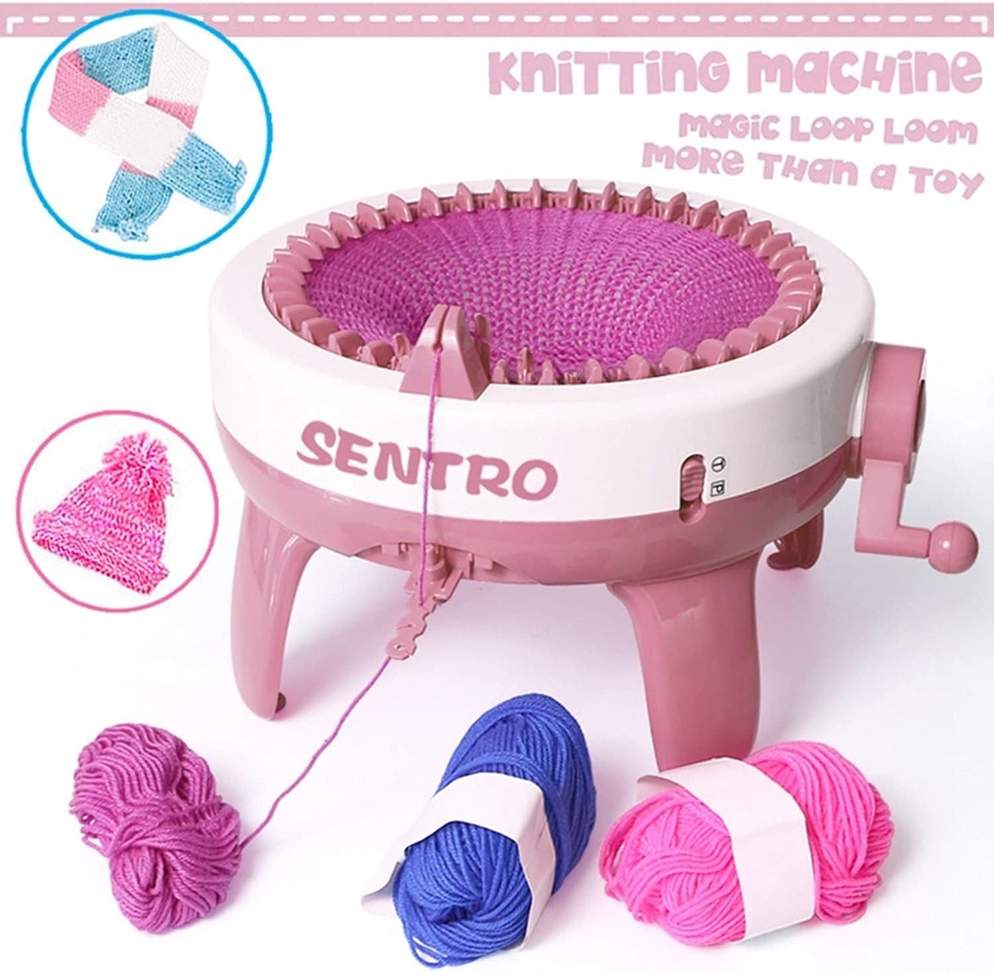 SENTRO Knitting Machine 40 Needles, Smart Weaving Loom Kit, Crochet Machine with Double Mode, Knit Loom Machine for Adults/Kids, Perfect Knit Gift for Beginners, Knitting Enthusiasts