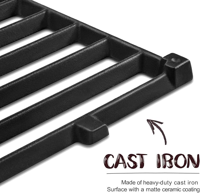 GGC 18.75" Grill Grates for Weber Genesis ii E-310, E-315, E-325, E330, E335, S-310, S-335, S-345 Genesis II LX S-340, LX E-340, 2 PCS Cast Iron Grates for Weber 66095 66802