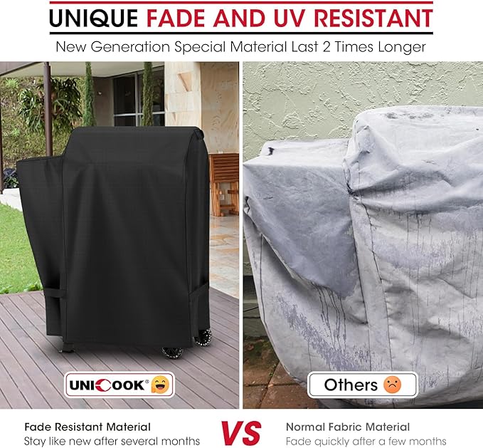 Unicook Pellet Grill Cover for Pit Boss Lexington 500, 540, Pro 600 and Tailgater, Outdoor Waterproof Wood Pellet BBQ Smoker Cover, All Weather Protection