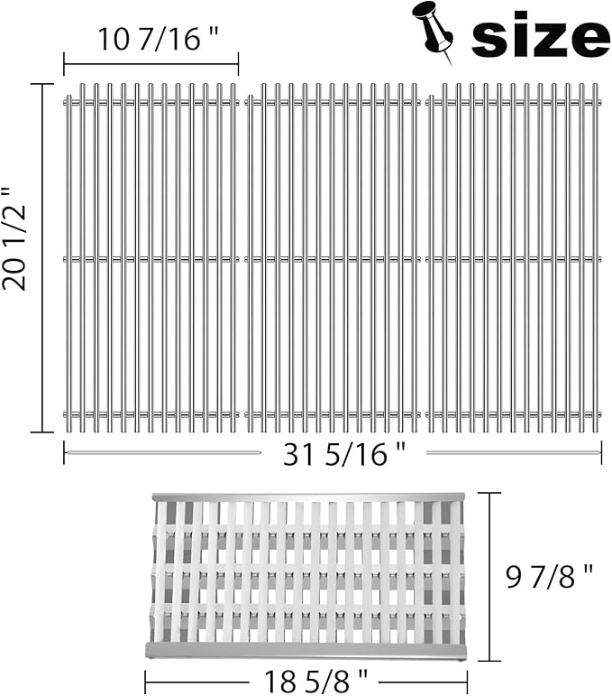 Grill Grates Replacement 54801 92911 for DCS Grill Parts, 36DBQAR, 36EBQAR, 48DBQAR, 48EBQAR, BGA36-BQARL, BGA36-BQARN, BGA48-BQARL, BGA48-BQARN, Heat Plate Ceramic Rods Briquette Radiant Tray