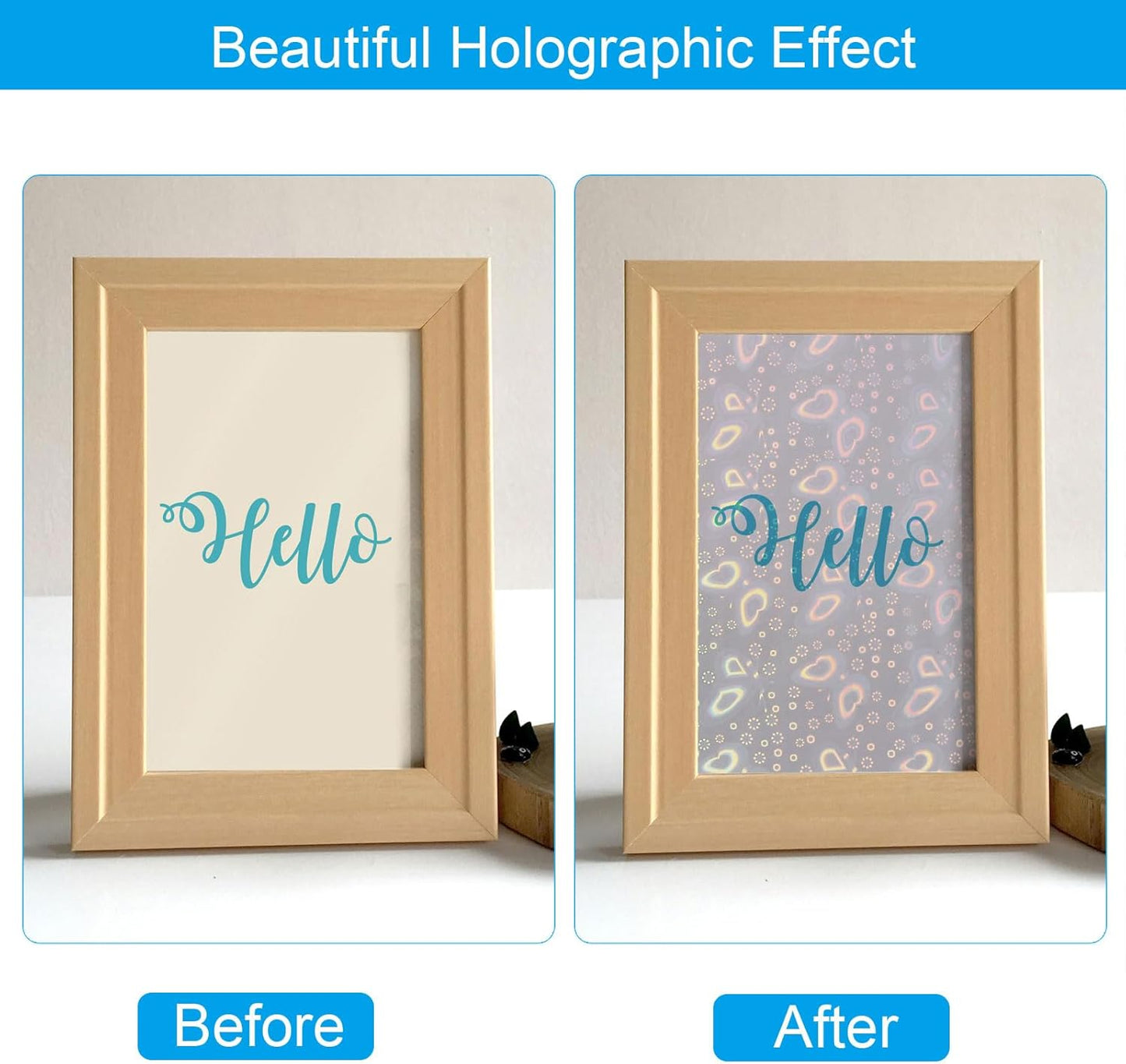 PATIKIL 11.7x8.3" Holographic Sticker Paper, 10Sheets A4 Polypropylene Self-adhesive Transparent Waterproof Laminate Overlay Film for Photo Cards Scrapbook Decorations, Butterfly