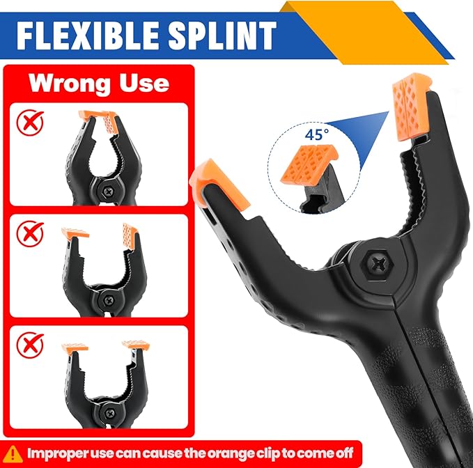 20 Pack 4.5 inch Plastic Spring Clamps, Black Heavy Duty Clips, Backdrop Clips, Woodworking Clamps, Plastic Clamps for Crafts, Backdrop Stand, Woodworking, Photography