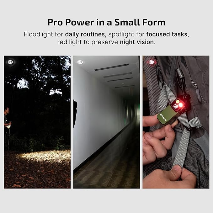 OLIGHT Oclip Pro EDC Flashlight Clip-on Light, Rechargeable 500 Lumens with Three Lighting Solutions Type-C Charging, Magnetic Flash Lights for Signaling, Cycling, Outdoor or Indoor Use(OD Green)