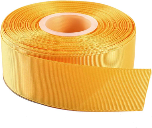 ITIsparkle 11/2" Inch Grosgrain Ribbon 25 Yards-Roll Set for Gift Wrapping Cake Decoration Party Favor Hair Braids Hair Bow Baby Shower Decoration Floral Arrangement Craft Supplies, Gold Ribbon