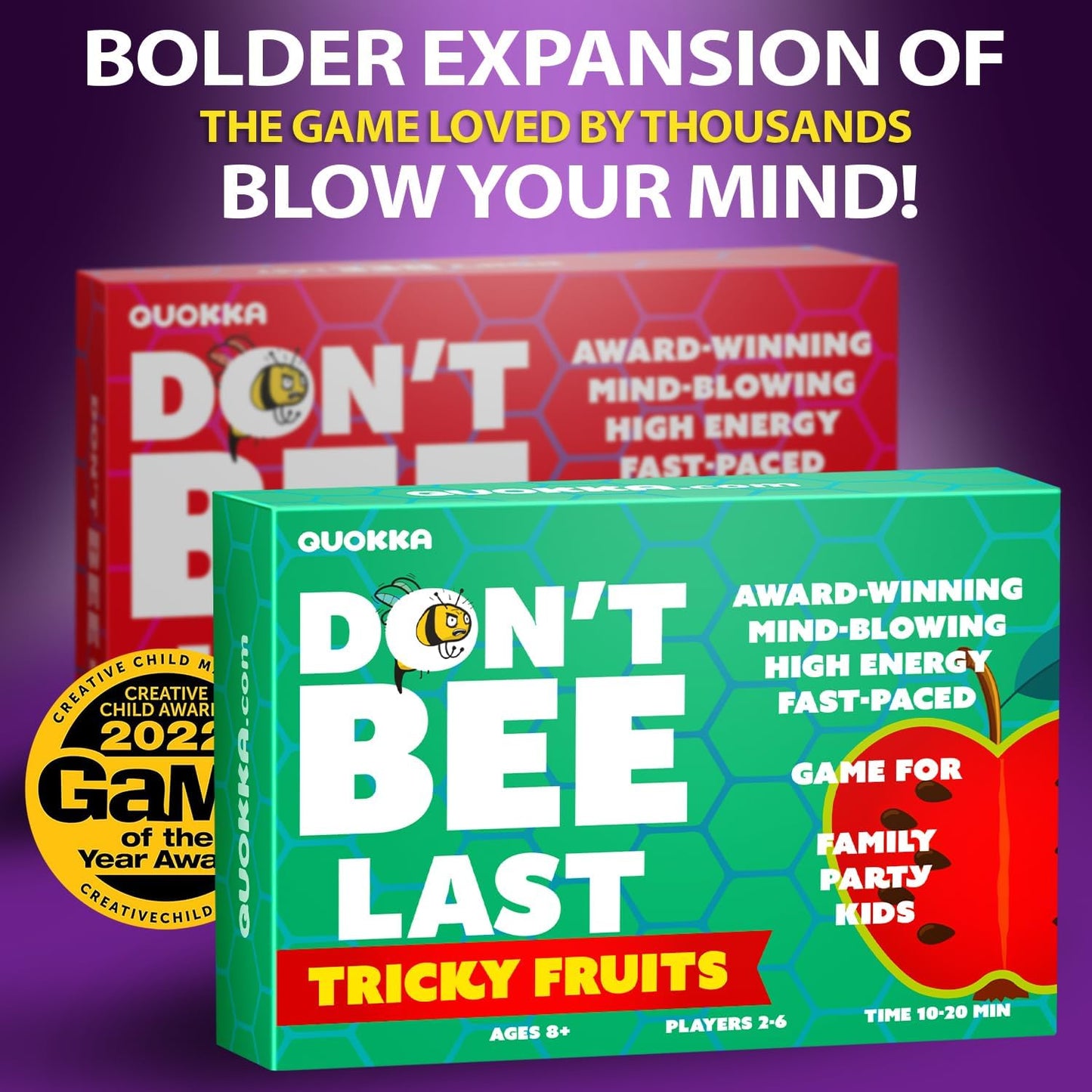 QUOKKA Family Food Games for Kids and Adults - Fast & Fun Slap Card Game for 2-6 Players Easy to Learn - Hilarious Brain-Blending Board Games for Family Night Ages 8+