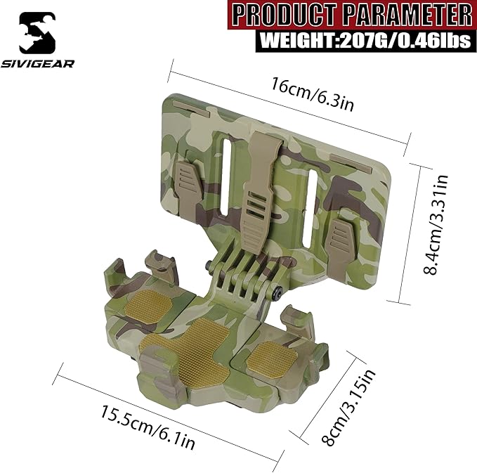 Tactical Phone Holder Available in Full Size Plate Carrier Phone Mount Adjust Nylon Molle Phones Holder for Tactical,Car,Office (CP)