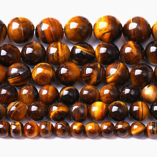 4MM Natural Iron Yellow Tiger Eye Stone Energy Healing Beads Round Loose Beads for Jewelry Making Bracelet 180pcs 2 Strands 32"