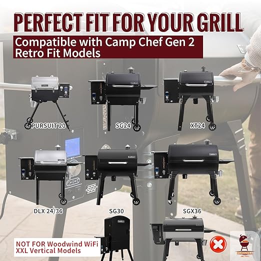 Non-WiFi PID Controller Full Kit with Igniter, RTD & 2 Meat Probes for Camp Chef Gen 2 Retro Fit Grills | Fits Pursuit 20, SG24, SG30, SGX, DLX, XT, Woodwind Classic (Not for XXL Vertical)