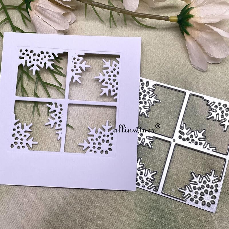 Lapoo Festivals Metal Cutting Die for Scrapbooking - Durable, Cut Stencils for DIY Scrapbook Photo Album Decorative Paper Card, Card Making Supplies, Embossing (Christmas Snowflake Frame 2.6 x 2.6 in)