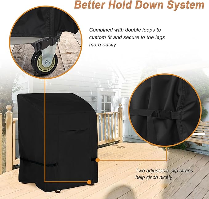 NettyPro BBQ Grill Cover Heavy Duty Waterproof 32 inch, Outdoor 2 Burner Gas Barbecue Cover for Outside Small Weber, Char-Broil, Brinkmann, Jenn Air, Nexgrill Grills, Black