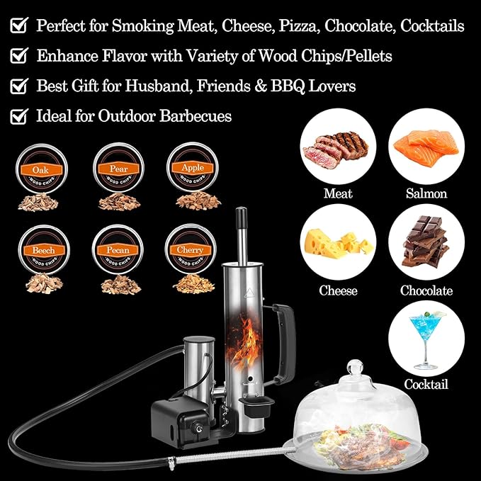 Cold Smoke Generator for BBQ Grills & Smokers – Boost Smoke Output & Flavor, Heavy-Duty Stainless Steel Cold Smoker Attachment for Meat, Cheese, Salmon，Fish, Bacon,Fits Traeger, Pit Boss,Weber Ect.