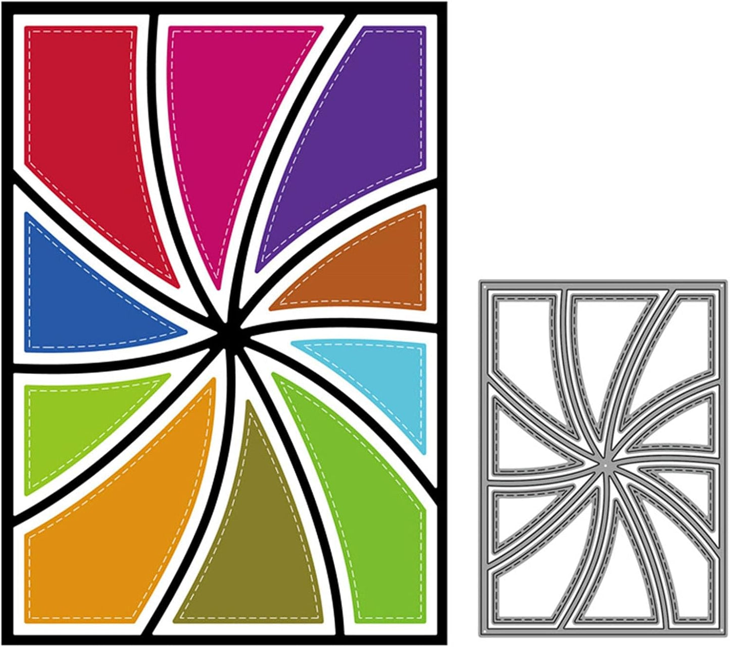 Mvchifay Cutting Dies for Card Making Metal Die-Cuts Scrapbooking Tool Hollow Frame DIY Craft Punch Template Embossing for Paper Album Decor (Whirl Frame-14x10cm)