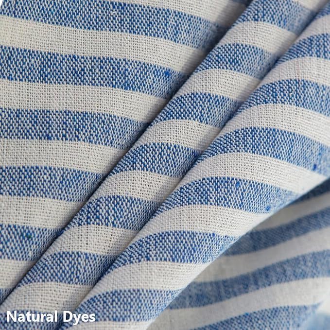 TruDelve Cotton Table Cloth Rectangle Table Blue and White Striped Tablecloth Oblong Cloth Tablecloths for Rectangle Tables (Blue,102"x55",Rectangular)