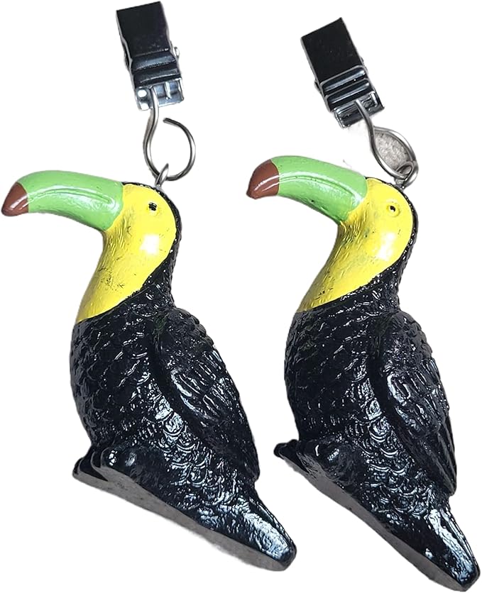 TwoFish Home Set of 4 Toucan Resin Tablecloth Weights Clips Toucan Handicraft Tablecloth Clamps Pack of 4