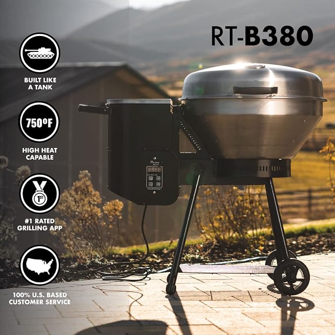 recteq Pellet Grill RT-B380 Bullseye + Grilling Basics Bundle, BBQ, Outdoor, and Electric Pellet Smoker Grill, Electric Smokers, Uses 100% Wood Pellets for Ribs, Brisket, Chicken, Sear, Smoke
