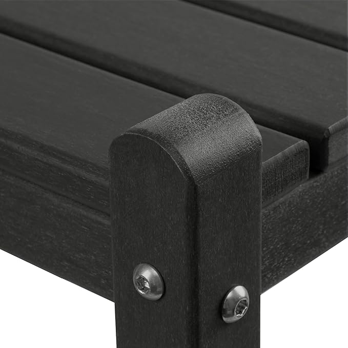 Costaelm Outdoor Side Table, 2-Tier Small Patio Coffee Tables for Outside, Outdoor End Tables for Patio, Adirondack Side Table for Outside for Pool, Porch, Garden, Black