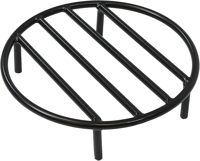 Sunnydaze Round Fire Pit Grate - Elevated Wood Grate for Fire Pit - Heavy-Duty Steel Log Grate for Outside - 12-Inch