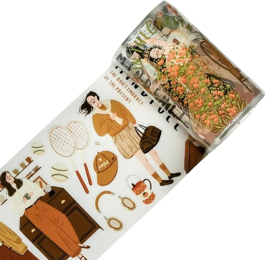 WT Pre-Cut Planner's Day 2 PET Tape, Single Roll, Original Designs, Waterproof Decorative Masking Tape for Journals, Planners, Scrapbooking, DIY Paper Projects