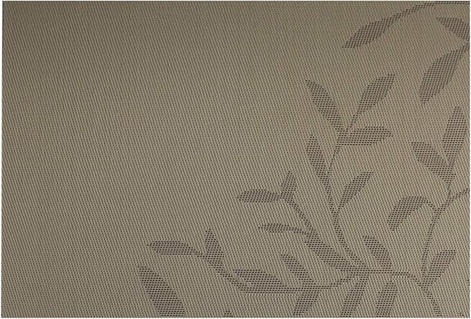 Gugrida Place Mats PVC Set of 6, Table Placemats Set of 6 PVC Washable Woven Vinyl Place Mats Heat Insulation Top Meal Mat Table Mats Natural Color (6 pcs, Gold Leaves), 18 x 12 inches