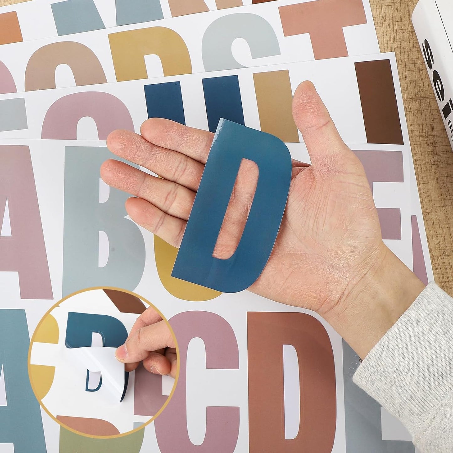 232 Pcs Large Boho Bulletin Board Letters,4 Inch Letter Stickers Self, Large Alphabet Stickers, ABC Letters for Classroom Wall Window Door Home Decor. (Boho 24 L)