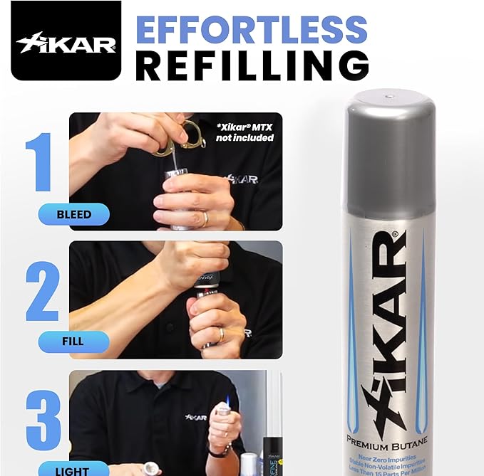 Xikar PUROFINE Premium Butane Fuel Refill with 0 Impurities 1.9oz (100ml) - Premium Quality Fuel for Jet Flame Lighters and Torches - High Altitude Formula