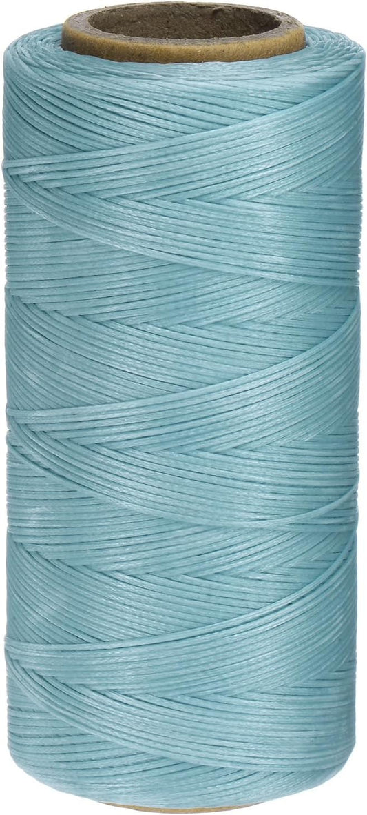uxcell Leather Sewing Waxed Thread, 284 Yards / 260m 0.8mm 150D Flat Polyester All-Purpose Threads for Leather Crafts, Bookbinding, Slate Blue